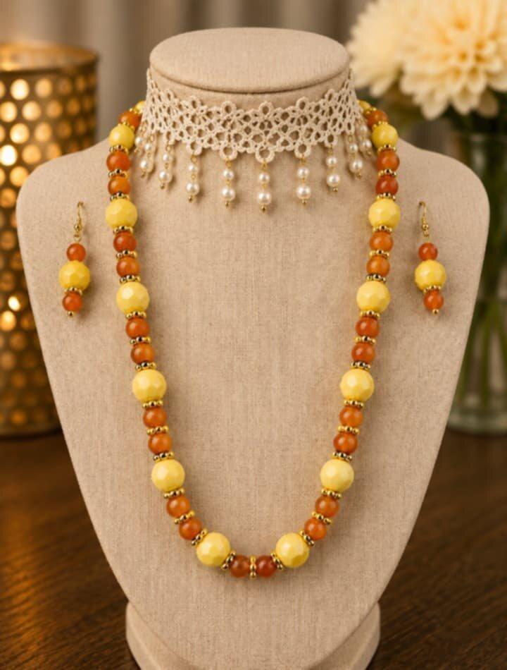 Sunlit Amber Necklace Set